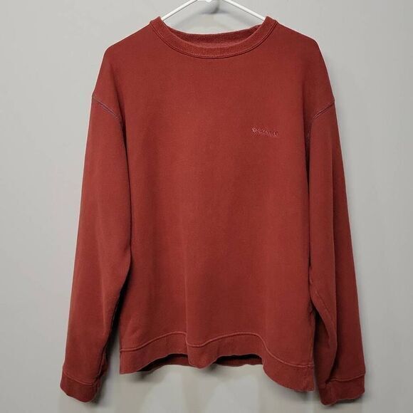 VTG Y2K Columbia Sweatshirt Men Size‎ L Pullover Burnt Orange Thick Heavy Chunky - Picture 1 of 12